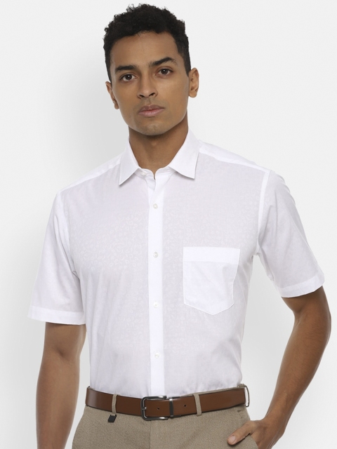 

Van Heusen Men White Opaque Printed Formal Shirt