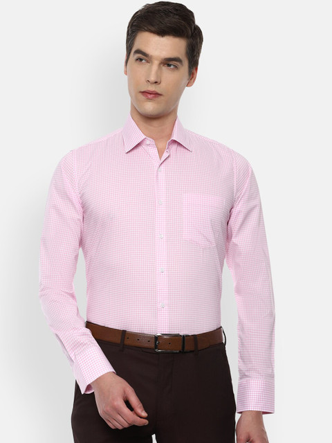 

Van Heusen Men Pink Slim Fit Checked Formal Shirt