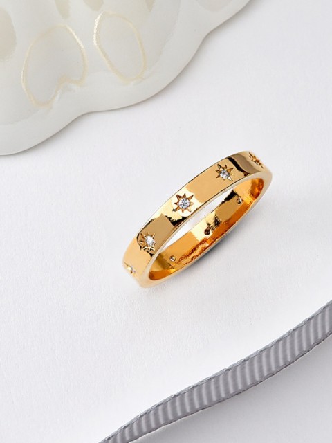 

Accessorize Gold-Plated White CZ-Studded Finger Ring