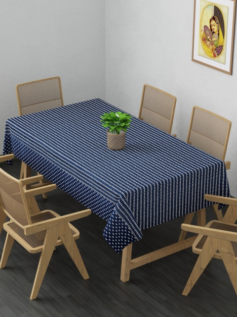 

Clasiko Navy Blue & White Printed Pure Cotton 6-Seater Rectangle Table Cover