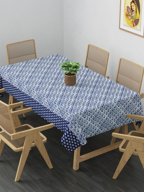 

Clasiko Blue & White Printed Pure Cotton Rectangular Table Cover