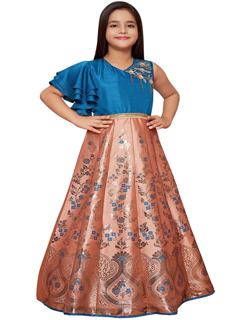 

BETTY Blue Floral Jacquard Maxi Dress
