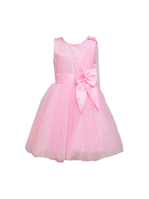 

BETTY Girls Pink Satin Bow Dress