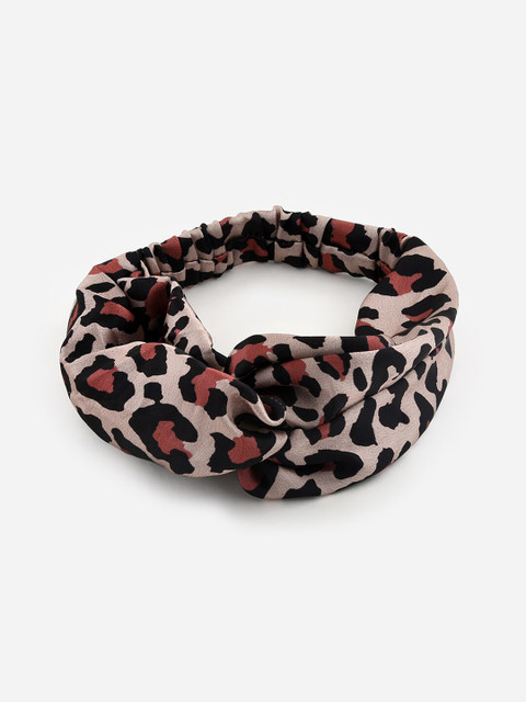 

ToniQ Women Cream & Brown Animal Print Head Band