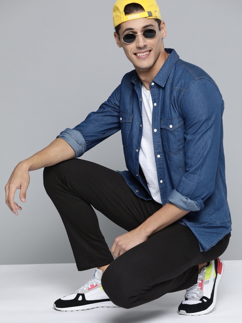 

HERE&NOW Men Black Solid Cotton Track Pants