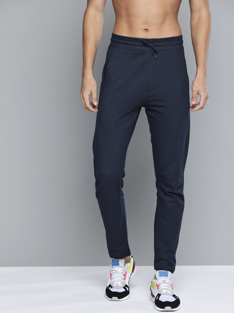 

HERE&NOW Men Navy Blue Solid Cotton Track Pants
