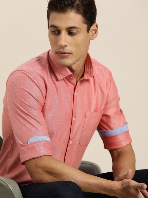 

INVICTUS Men Pink Pure Cotton Slim Fit Opaque Casual Shirt