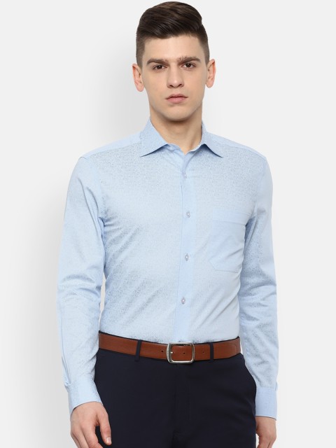 

Louis Philippe Men Blue Opaque Printed Casual Shirt