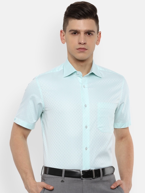 

Louis Philippe Men Blue Opaque Printed Casual Shirt