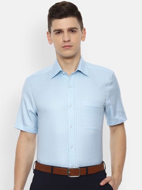 

Louis Philippe Men Blue Opaque Striped Casual Shirt