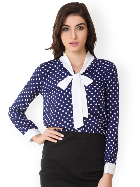 

Texco Women Blue & White Printed Semi-Formal Shirt