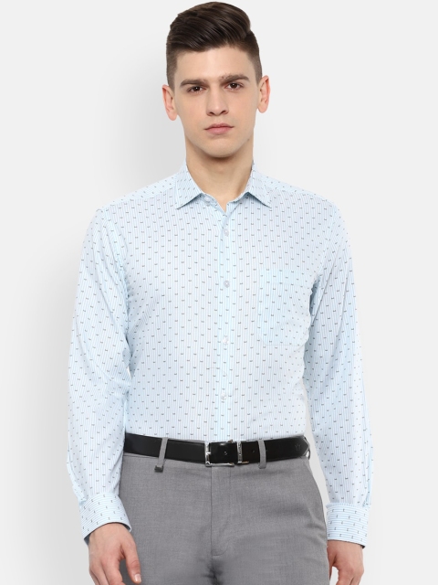

Louis Philippe Men Blue Slim Fit Opaque Printed Casual Shirt
