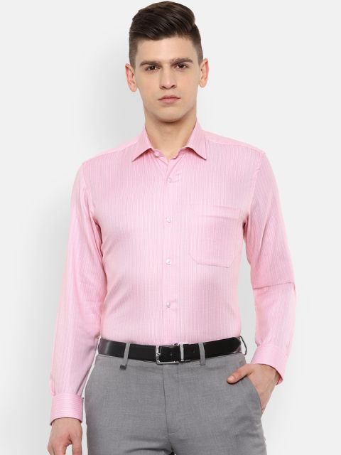

Louis Philippe Men Pink Slim Fit Opaque Striped Casual Shirt