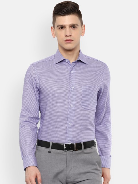 

Louis Philippe Men Purple Micro Checks Opaque Checked Casual Shirt