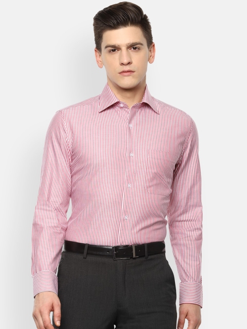 

Louis Philippe Men Red Opaque Striped Casual Shirt