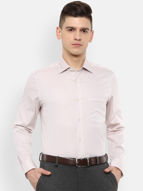 

Louis Philippe Permapress Men Beige Opaque Striped Casual Shirt