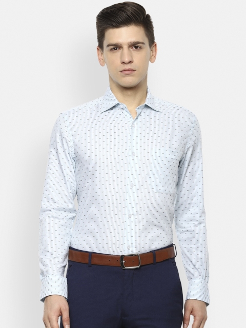 

Louis Philippe Men Blue Opaque Checked Casual Shirt