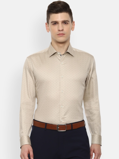 

Louis Philippe Men Beige Slim Fit Opaque Printed Casual Shirt