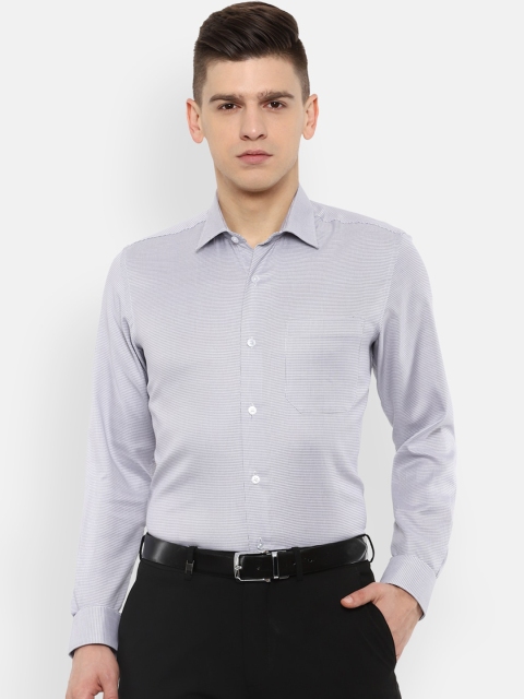 

Louis Philippe Men Grey Slim Fit Opaque Checked Casual Shirt
