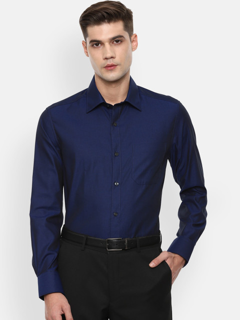 

Louis Philippe Men Navy Blue Opaque Casual Shirt