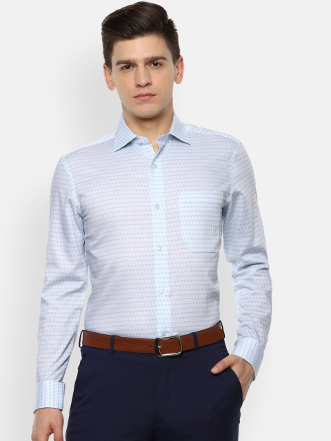 

Louis Philippe Men Blue Opaque Printed Casual Shirt