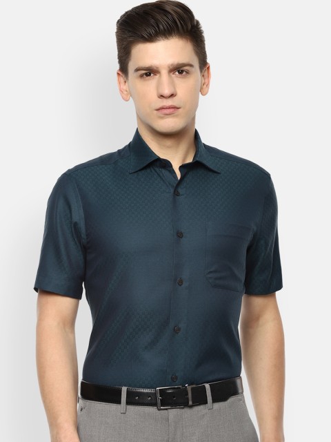 

Louis Philippe Men Green Opaque Formal Shirt