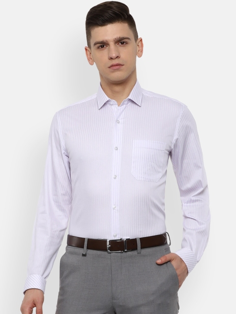 

Louis Philippe Men Purple Slim Fit Opaque Striped Casual Shirt