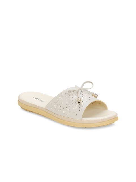 

Get Glamr Women Cream-Coloured Open Toe Flats with Bows