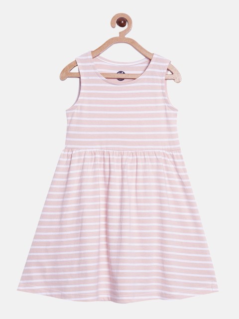 

YK Pink Striped A-Line Dress