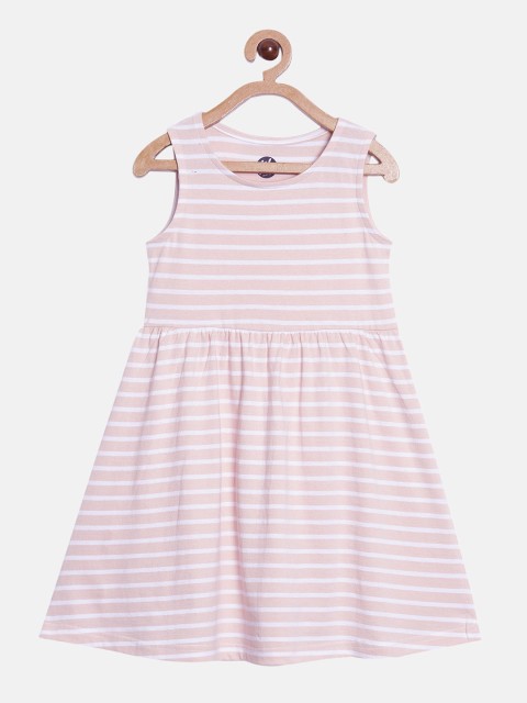 

YK Pink Striped A-Line Dress