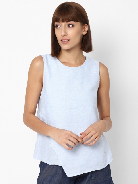 

Allen Solly Woman Women Blue Cotton A-Line Top
