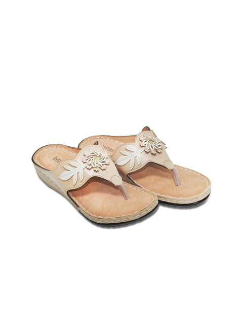 

Butterflies Women Beige PU Comfort Sandals
