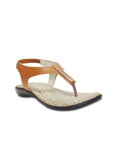 

Butterflies Women Tan Embellished T-Strap Flats