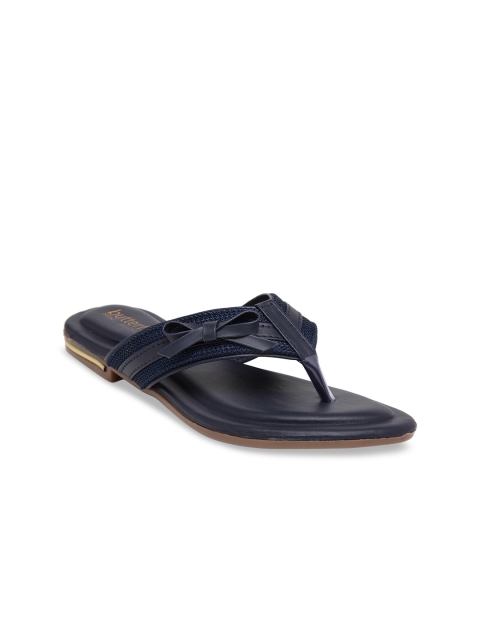 

Butterflies Women Navy Blue T-Strap Flats