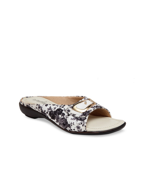 

Butterflies Women Black Printed Open Toe Flats with Buckles