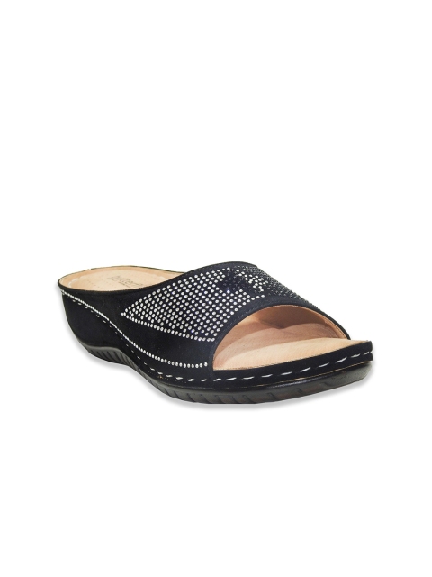 

Butterflies Women Black Embellished PU Wedge Sandals