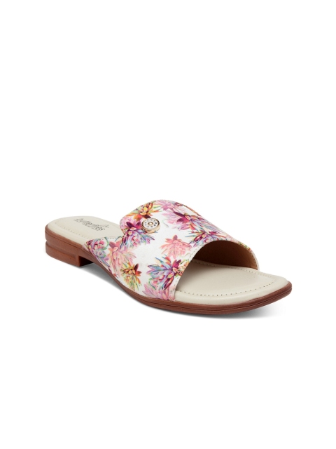 

Butterflies Women Pink Floral Printed Open Toe Flats