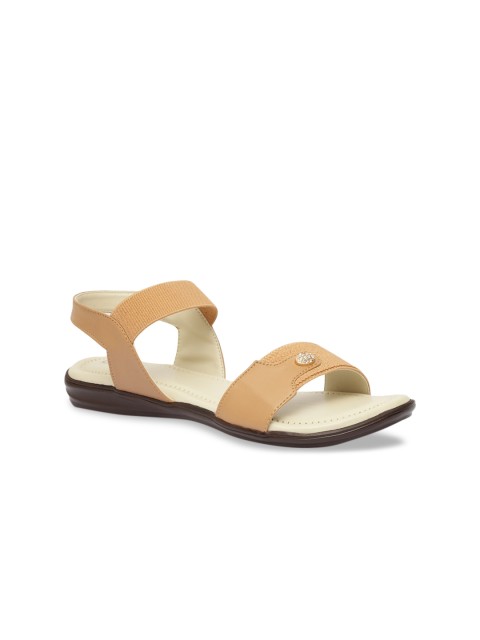 

Butterflies Women Beige Embellished Open Toe Flats