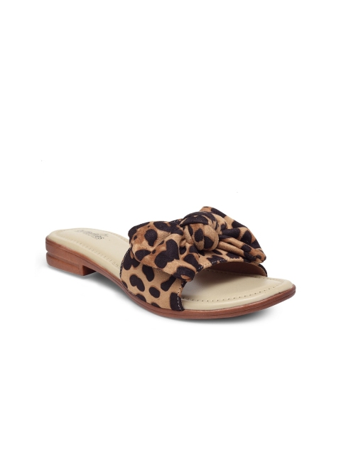 

Butterflies Women Beige Printed Open Toe Flats with Bows