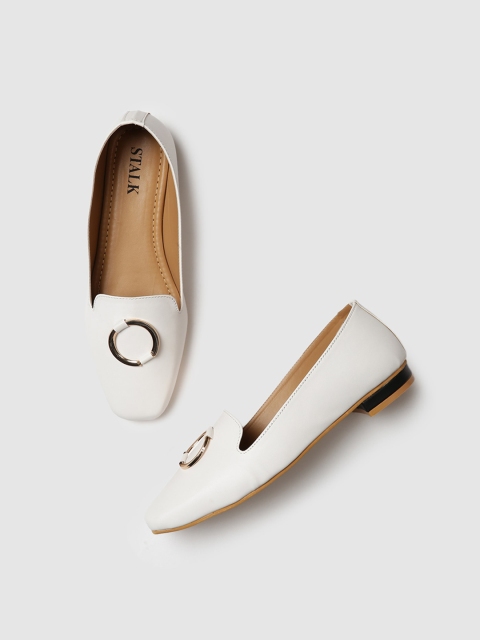 

STALK Women White Ballerinas Flats