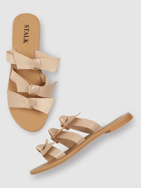 

STALK Women Beige Open Toe Flats