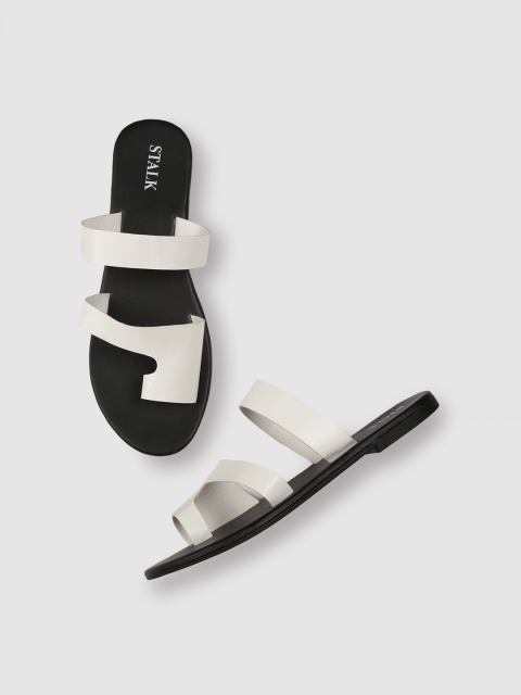 

STALK Women White One Toe Flats