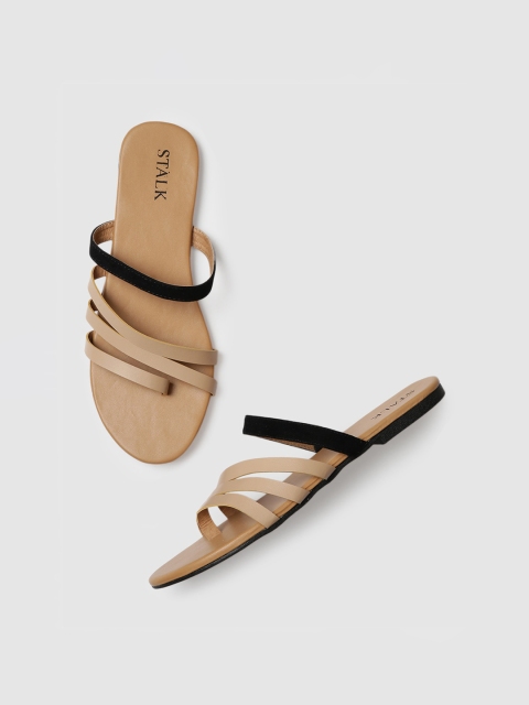 

STALK Women Black Open Toe Flats