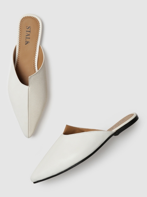 

STALK Women White Mules