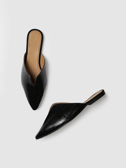 

STALK Women Black Mule Flats
