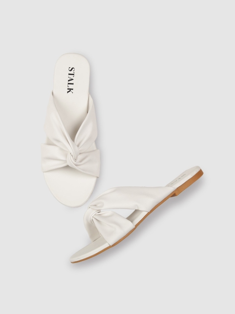 

STALK Women White Open Toe Flats