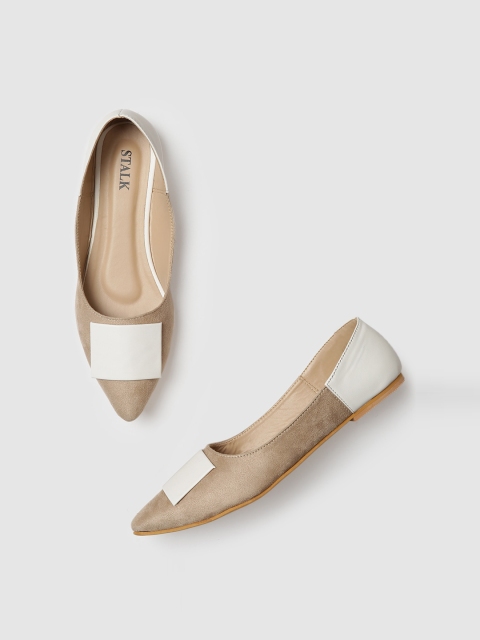

STALK Women Brown Colourblocked Casual Ballerinas