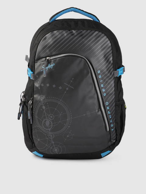 

Skybags Unisex Black Printed 18 Inch Laptop Backpack with Compression Straps