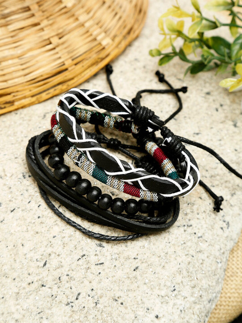 

Alvaro Castagnino Men Set Of 4 Multicoloured PU Elasticated Bracelets, Multi
