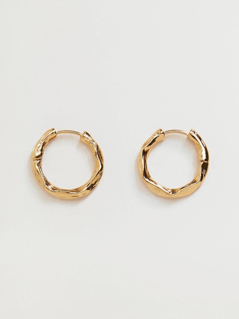 

MANGO Gold-Toned Circular Huggie Hoop Earrings